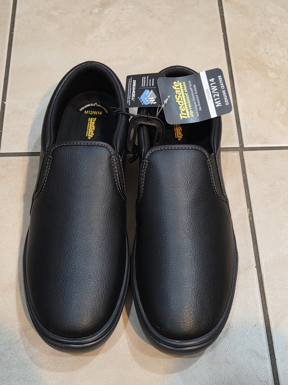 TredSafe Men's Black Slip-On Work Loafers